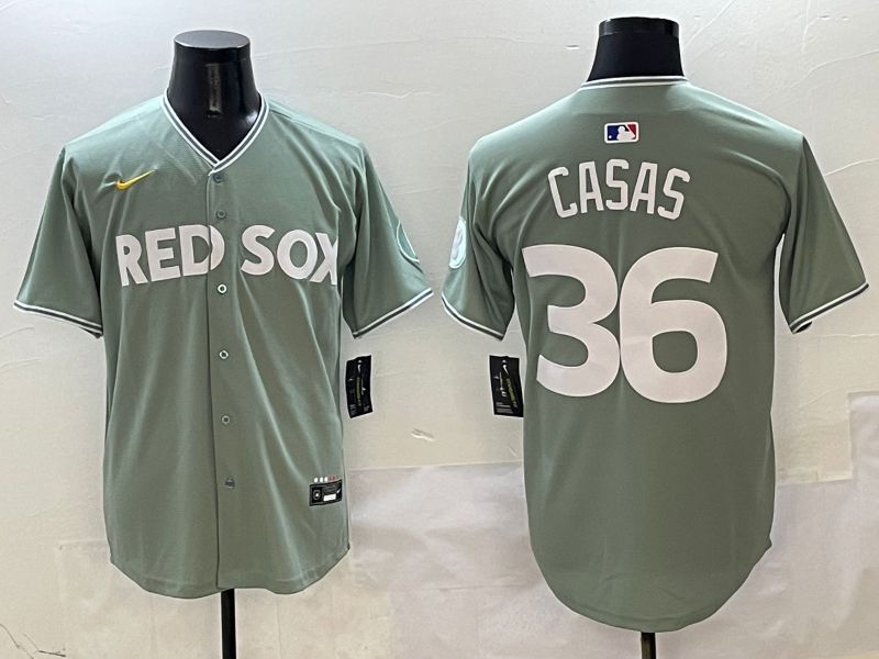 Men Boston Red Sox #36 Casas Green Joint Name Nike 2025 MLB Jersey style 1->boston red sox->MLB Jersey